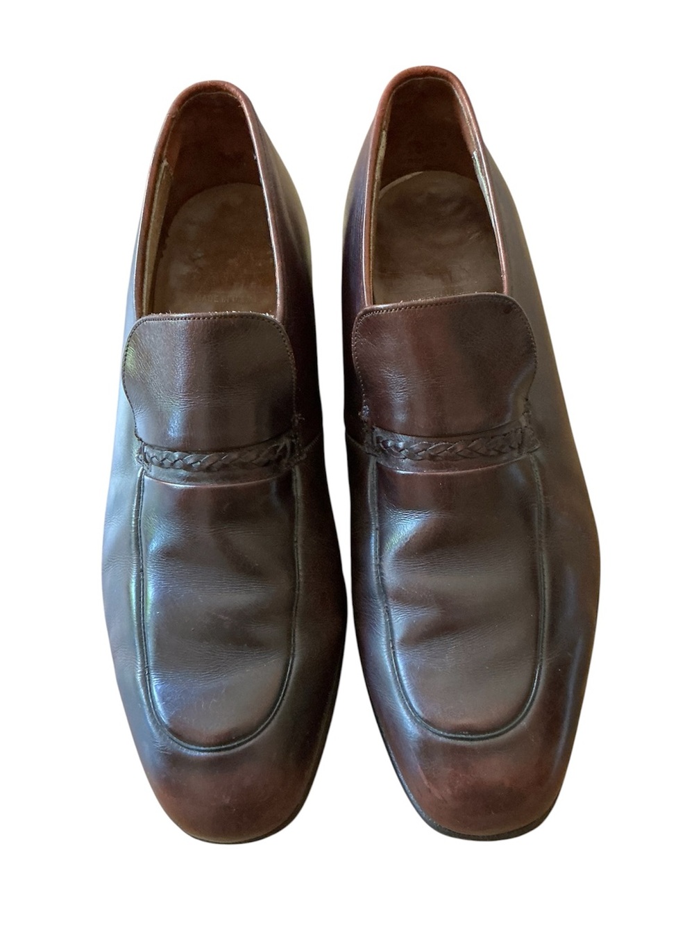 Bally USA Brown Leather Slip-On Shoes Mens Size 9
